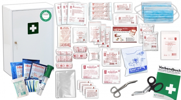 Verbandschrank - MEDISAN D mit Inhalt nach aktueller DIN 13157 inkl. Gastro-Zubehör
